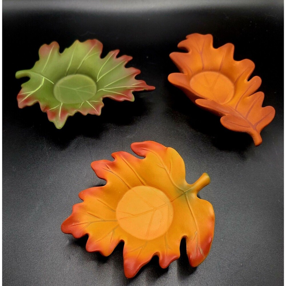 PartyLite Tea Light Votive Candle Holder Set Autumn Whispering Leaves Fall Decor